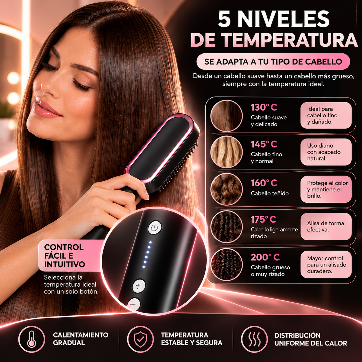 Cepillo Alaciador Eléctrico