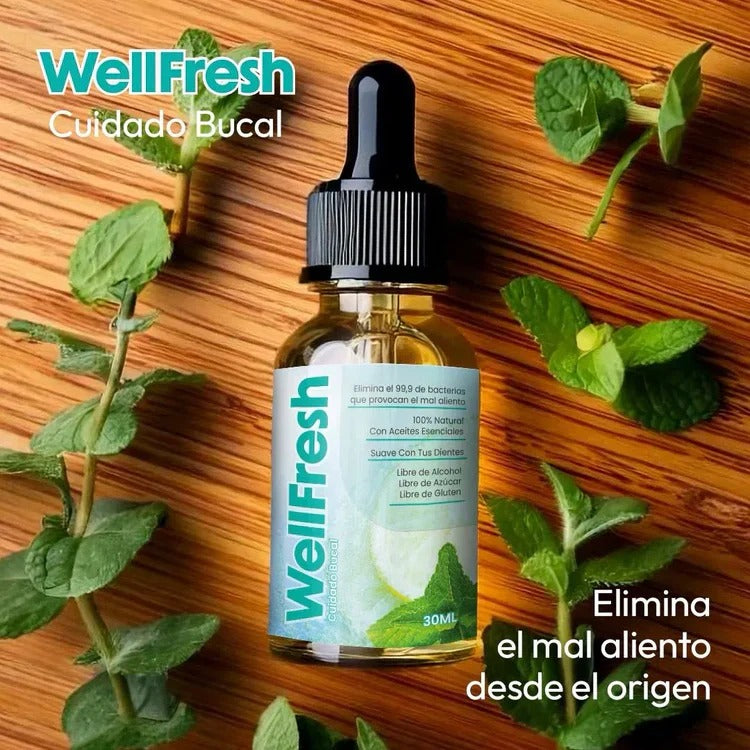 🍃 Well Fresh - Gotas naturales para el mal aliento - MENTA