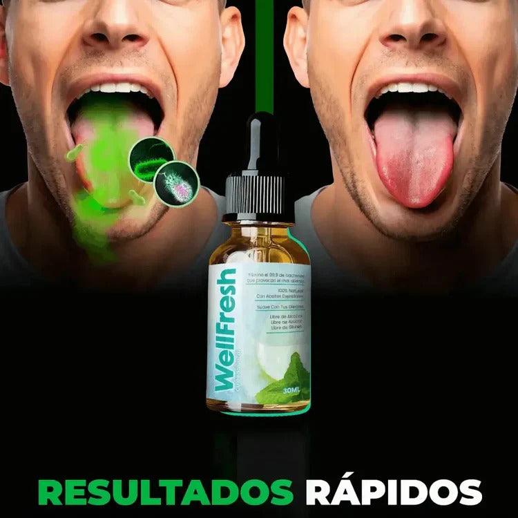 🍃 Well Fresh - Gotas naturales para el mal aliento - MENTA